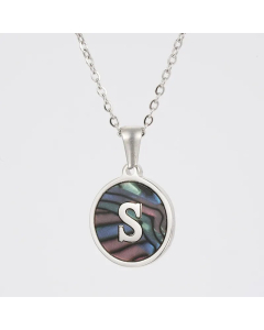Fashion Patchwork Stainless Steel Necklaces Round 26 Letter Stainless Steel Necklace 