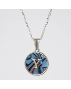 Fashion Patchwork Stainless Steel Necklaces Round 26 Letter Stainless Steel Necklace 