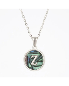 Fashion Patchwork Stainless Steel Necklaces Round 26 Letter Stainless Steel Necklace 