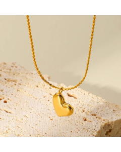 Fashion Plating Stainless Steel Necklaces Heart Shape Titanium Steel Pendant Necklace 