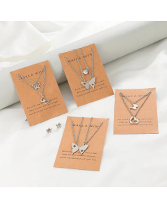 Simple Style Hollow Out Stainless Steel Necklaces Heart Shape Butterfly Stainless Steel Necklace 