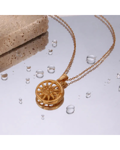 Casual Plating Stainless Steel Necklaces Sun Stainless Steel Pendant Necklace