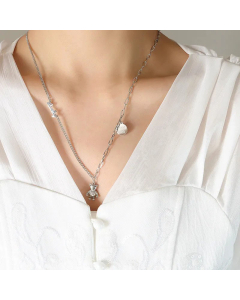 Fashion Plating Stainless Steel Necklaces Bear Titanium Steel Pendant Necklace 