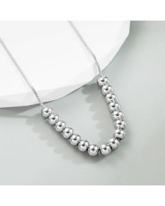 Simple Style Beaded Titanium Steel Necklace Plating Stainless Steel Necklaces Colorza