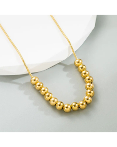 Simple Style Beaded Titanium Steel Necklace Plating Stainless Steel Necklaces Colorza