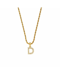 Fashion Plating Inlay Pearl Stainless Steel Necklaces Letter Stainless Steel Pendant Necklace 