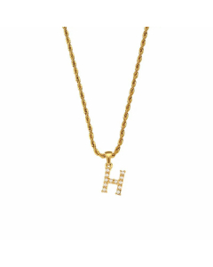 Fashion Plating Inlay Pearl Stainless Steel Necklaces Letter Stainless Steel Pendant Necklace 