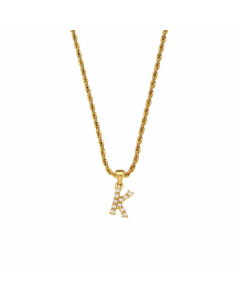Fashion Plating Inlay Pearl Stainless Steel Necklaces Letter Stainless Steel Pendant Necklace 