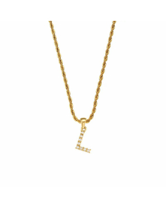 Fashion Plating Inlay Pearl Stainless Steel Necklaces Letter Stainless Steel Pendant Necklace 