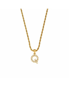 Fashion Plating Inlay Pearl Stainless Steel Necklaces Letter Stainless Steel Pendant Necklace 