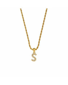 Fashion Plating Inlay Pearl Stainless Steel Necklaces Letter Stainless Steel Pendant Necklace 