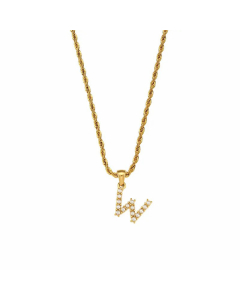 Fashion Plating Inlay Pearl Stainless Steel Necklaces Letter Stainless Steel Pendant Necklace 
