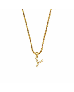 Fashion Plating Inlay Pearl Stainless Steel Necklaces Letter Stainless Steel Pendant Necklace 