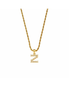 Fashion Plating Inlay Pearl Stainless Steel Necklaces Letter Stainless Steel Pendant Necklace 