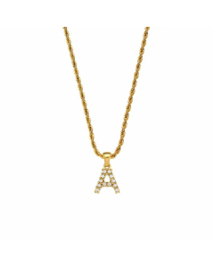 Fashion Plating Inlay Pearl Stainless Steel Necklaces Letter Stainless Steel Pendant Necklace 