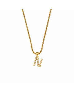 Fashion Plating Inlay Pearl Stainless Steel Necklaces Letter Stainless Steel Pendant Necklace 