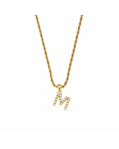 Fashion Plating Inlay Pearl Stainless Steel Necklaces Letter Stainless Steel Pendant Necklace 