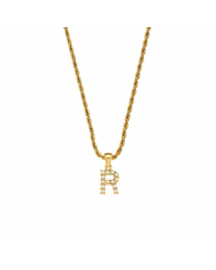 Fashion Plating Inlay Pearl Stainless Steel Necklaces Letter Stainless Steel Pendant Necklace 