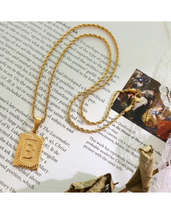 Fashion Plating Stainless Steel Necklaces Letter Titanium Steel Pendant Necklace Colorza