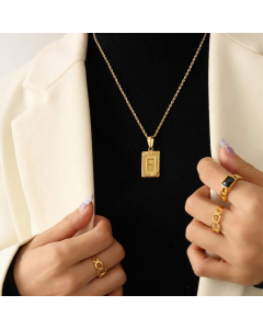 Fashion Plating Stainless Steel Necklaces Letter Titanium Steel Pendant Necklace Colorza