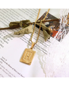 Fashion Plating Stainless Steel Necklaces Letter Titanium Steel Pendant Necklace Colorza