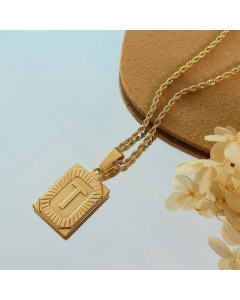 Fashion Plating Stainless Steel Necklaces Letter Titanium Steel Pendant Necklace Colorza