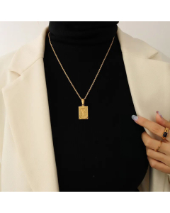 Fashion Plating Stainless Steel Necklaces Letter Titanium Steel Pendant Necklace Colorza