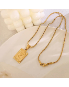 Fashion Plating Stainless Steel Necklaces Letter Titanium Steel Pendant Necklace Colorza