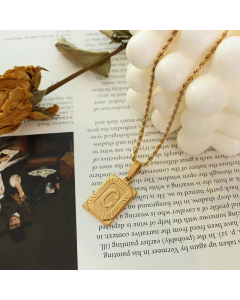 Fashion Plating Stainless Steel Necklaces Letter Titanium Steel Pendant Necklace Colorza