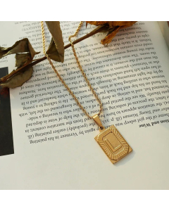 Fashion Plating Stainless Steel Necklaces Letter Titanium Steel Pendant Necklace Colorza