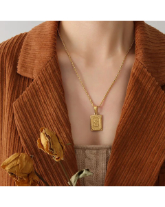 Fashion Plating Stainless Steel Necklaces Letter Titanium Steel Pendant Necklace Colorza