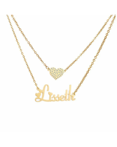 Fashion Butterfly Heart Letter Titanium Steel Plating Metal Chain Necklace