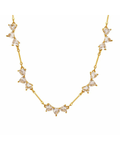 Luxurious Heart Shape Titanium Steel Necklace Plating Zircon Stainless Steel Necklaces