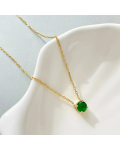 Classic Round Stainless Steel Pendant Necklace Plating Inlay Zircon Stainless Steel Necklaces