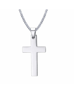 Simple Style Plating Stainless Steel Necklaces Cross Stainless Steel Pendant Necklace 