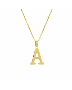 Simple Style Plating Stainless Steel Necklaces Letter Titanium Steel Pendant Necklace Colorza