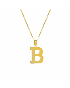 Simple Style Plating Stainless Steel Necklaces Letter Titanium Steel Pendant Necklace Colorza