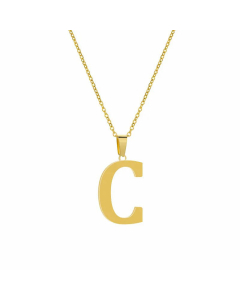 Simple Style Plating Stainless Steel Necklaces Letter Titanium Steel Pendant Necklace Colorza