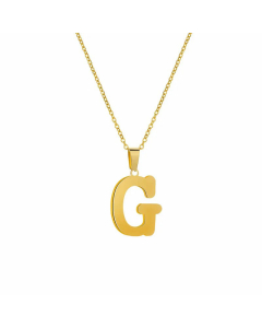 Simple Style Plating Stainless Steel Necklaces Letter Titanium Steel Pendant Necklace Colorza