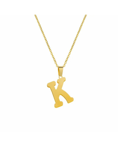 Simple Style Plating Stainless Steel Necklaces Letter Titanium Steel Pendant Necklace Colorza