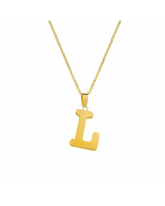 Simple Style Plating Stainless Steel Necklaces Letter Titanium Steel Pendant Necklace Colorza