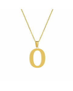 Simple Style Plating Stainless Steel Necklaces Letter Titanium Steel Pendant Necklace Colorza