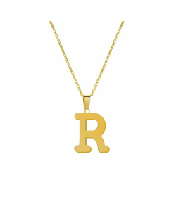 Simple Style Plating Stainless Steel Necklaces Letter Titanium Steel Pendant Necklace Colorza