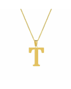 Simple Style Plating Stainless Steel Necklaces Letter Titanium Steel Pendant Necklace Colorza