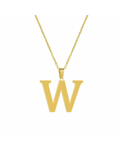 Simple Style Plating Stainless Steel Necklaces Letter Titanium Steel Pendant Necklace Colorza