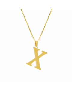 Simple Style Plating Stainless Steel Necklaces Letter Titanium Steel Pendant Necklace Colorza