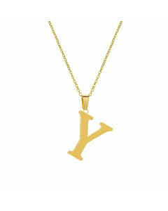 Simple Style Plating Stainless Steel Necklaces Letter Titanium Steel Pendant Necklace Colorza