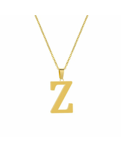 Simple Style Plating Stainless Steel Necklaces Letter Titanium Steel Pendant Necklace Colorza