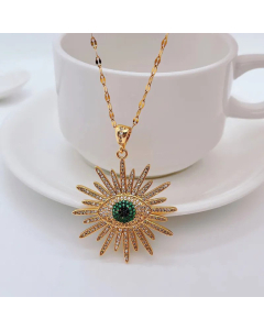 Fashion Plating Stainless Steel Necklaces Eye Titanium Steel Pendant Necklace