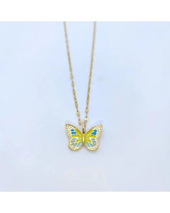 Pastoral Plating Stainless Steel Necklaces Butterfly Titanium Steel Pendant Necklace Colorza